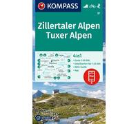 Zillertaler Alpen K37: 4-in-1 hiking map, with activity guide and detailed maps, including a map for offline use (Kompass Wanderkarten)