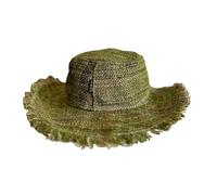 Zillion Craft Natural Hemp Summer hat for Men and Women. Unique Breathable Sun Protection hat with Foldable Wide Brim. Hat for Beach Travelling and Fishing., Green, M