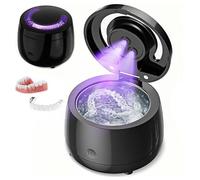 Zilo Pod Dental, Ultrasonic Retainer Cleaner, 48kHz Ultrasonic Denture Cleaner Machine, 220mL Dental Cleaning Pod, Portable Ultrasonic Cleaner for Dentures, Mouth Guards, Braces, Jewelry (Black)