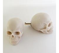 ZILucky 2 Pack Skull Drawer Knobs, Cabinet Knobs, Drawer Pulls, Halloween Home Decor, Skeleton Home Decor, Witchy Decor (2, Grayish White)