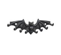 ZILucky Cast Iron Bat Hooks Wall Mount, Gothic Bat Shape Key Holder, Heavy Duty Black Metal Coat Hooks, Decorative Entryway Storage Organizer, Perfect for Halloween Decor (Black-1PCS)