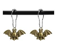 ZILucky Shower Curtain Hooks and Rings Bats Party Supplies Decoration Halloween Stainless Steel Rustproof Bronze Set of 12