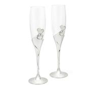 Zilverstad Silver-Plated Champagne Glasses, Heart, 2 Pieces