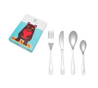 Zilverstad Bear with Heart Children's Cutlery, Silver, 4-Piece