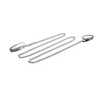 Zilverstad Napkin Clips with Chain, Steel, Silver, 6.5 x 5.6 x 3.7 cm