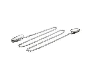 Zilverstad Napkin Clips with Chain, Silver, 6.5 x 5.6 x 3.7 cm