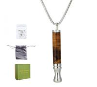 Zilynhom Breathing Necklace with Tiger Eye Stone & Aromatherapy | 70cm Stainless Steel Chain | Meditation & Mindfulness Tool for Calming, Sleep Aid, Anxiety & Stress Relief