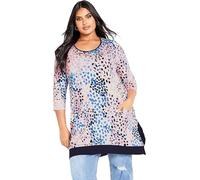 Zim and Zoe Women's ZIM&Zoe Plus Size Tunic Monroe Pocket, Pink Spotted, Pink Spotted, 22-24 Plus