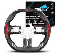 ZIMABLUE Steering Wheel for Ford Mustang 2015-2017,With Red Stripe & Hand-Stitching,With Trim Piece
