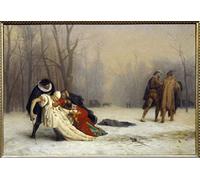 ZIMARO Classic Painting Wall Art Print Canvas Reproduction Duel a Ball Painting by Jean Leon Gerome for Home Decor 60x90cm