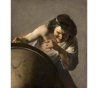 ZIMARO Wall Art Print Canvas Prints Artwork Famous Johannes Moreelse Democritus the Laughing Philosopher for Living Room 60x90cm