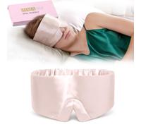 ZIMASILK 100% 22 Momme Mulberry Silk Sleep Mask, Face-Hugging, Breathable Eye Covers, Padded Cocoon for Luxury Sleep in Total Darkness for Women, Blackout (Light Plum)