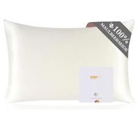 ZIMASILK 100% Mulberry Silk Pillowcase for hair and skin, 40x80 cm, 1pc | Both Sides 19 Momme Premium Grade 6A Silk, Soft & Smooth, 600 Thread Count, Hidden Zipper, for Women，Ivory white