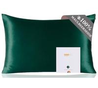 ZIMASILK 100% Mulberry Silk Pillowcase for hair and skin, 40x80 cm, 1pc | Both Sides 19 Momme Premium Grade 6A Silk, Soft & Smooth, 600 Thread Count, Hidden Zipper, Gift for Women Men，Blackish Green