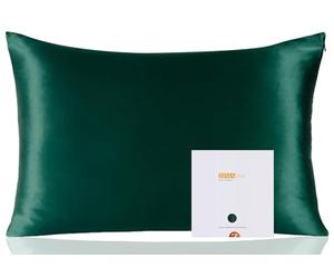 ZIMASILK 100% Mulberry Silk Pillowcase for hair and skin, 50x75 cm | Both Sides 19 Momme Premium Grade 6A Silk, Soft & Smooth, 600 Thread Count, Hidden Zipper, Blackish Green, 1pc