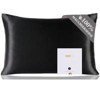 ZIMASILK 100% Mulberry Silk Pillowcase for Hair and Skin,Both Sides 19 Momme Silk, 1pc (40x80 cm, Black)