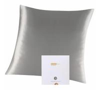 ZIMASILK 100% Mulberry Silk Pillowcase for Hair and Skin,Both Sides 19 Momme Silk, 1pc (80x80 cm, Dark Grey)