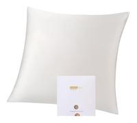 ZIMASILK 100% Mulberry Silk Pillowcase for Hair and Skin,Both Sides 19 Momme Silk, 1pc (80x80 cm, White)