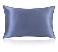ZIMASILK 100% Pure Mulberry Silk Pillowcase for Hair and Skin Health,Both Sides Premium Grade 6A Silk,Soft and Smooth,600 Thread Count,with Hidden Zipper,1pc (Standard 50x75cm,Gray Blue)