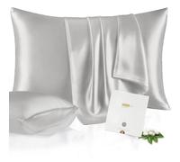 ZIMASILK Mulberry Silk Pillowcase Envelope Closure, Both Sides 19 Momme | Grade 6A Silk Pillow Case for Hair and Skin Health, Hypoallergenic and Breathable, No Zipper Standard 50x75 cm, Light Grey
