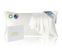 ZIMASILK Silk Pillowcase 40x80 cm | 100% Pure 22 Momme Mulberry Silk | OEKO-TEX® Certified | Highest Grade 6A Silk, Smooth On Both Sides For Skin & Hair, 1 Piece, White