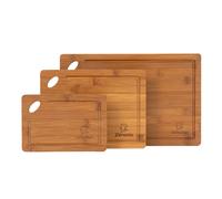 Zimatic High Quality Wooden Chopping Boards - 3 Extra Thick Bamboo Chopping Board - Use as kitchen boards, breakfast boards, bread boards and serving boards.
