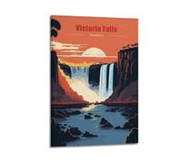 Zimbabawe Victoria Falls Vintage Travel Souvenir Poster Canvas Wall Art Decorative Bedroom Modern Home Print Picture Artworkss 20x30inch(50x75cm)