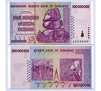 Zimbabwe 500 Million Dollars 2008 UNC, World inflation record, currency banknotes