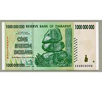 Zimbabwe Dollar Bill Money Inflation Record Currency Banknote 1 Billion Dollar