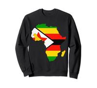 Zimbabwe Flag Africa Continent Silhouette Gift Zimbabweans Sweatshirt