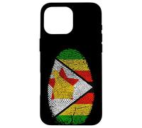 Zimbabwe Flag Fingerprint Zimbabwean Gift for Zimbabweans Case for iPhone 16 Pro Max