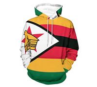 Zimbabwe Flag Pullover Hoodie for Mens And Ladies Hooded Sweatshirt Casual Sweater Tops with Pockets L
