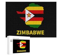 Zimbabwe Flag Puzzles Customized Challenging Gifts for Adults 300/500/1000 Piece