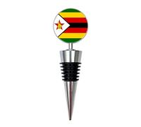 Zimbabwe Flag Wine Bottle Stopper | National Flag Gift | Handcrafted Wine Saver | Patriotic Home Bar Accessory | Gift for Proud Zimbabweans & Sports Fans