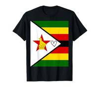 Zimbabwe Flag Zimbabwean Heart Proud Heritage National Day T-Shirt