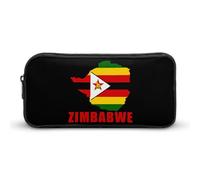 Zimbabwe Flag Zimbabwean Map Pen Toiletry Bag Pencil Case Box Makeup Pouch Travel Cosmetic Organizer Purse