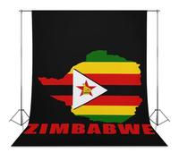 Zimbabwe Flag Zimbabwean Map Photo Backdrop Background Curtain for Photography Photographic Studio