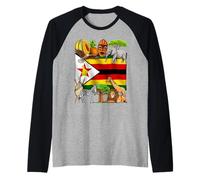 Zimbabwe Flag Zimbabwean Roots Zimbabwean Pride Raglan Baseball Tee