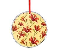 Zimbabwe Flame Lily Christmas Ornaments Crystal Glass Hanging Pendant Craft Gifts for Christmas Tree Decoration