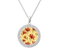 Zimbabwe Flame Lily Diamond Necklace Pendant Necklaces Jewelry