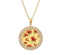 Zimbabwe Flame Lily Diamond Necklace Pendant Necklaces Jewelry