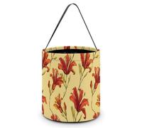 Zimbabwe Flame Lily Halloween Candy Buckets Gift Bags Tote Buckets with Handle for Party Supplies