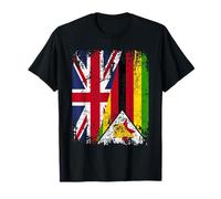ZIMBABWE Half BRITAIN UK Friendship Flag ZIMBABWEAN T-Shirt