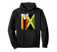 Zimbabwe Jamaica Half Flag Zimbawan Jamaican Heritage Pullover Hoodie
