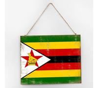 Zimbabwe Rustic Wall Décor Wood Sign Plaque 10x12 Inch State Map Flag Painted Wall Art Wood Plaque with Sayings Home Decor for Living Room Office