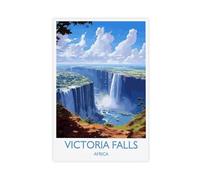 Zimbabwe Victoria Falls Travel Poster Canvas Poster Wall Art Decor Print Picture Paintings for Living Room Bedroom Decoration 20x30inch(50x75cm)