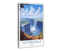 Zimbabwe Victoria Falls Travel Poster Canvas Poster Wall Art Decor Print Picture Paintings for Living Room Bedroom Decoration 16x24inch(40x60cm)