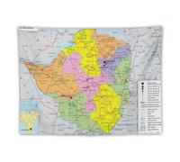 Zimbabwe World Map posters tapestry Wall Art Scroll Tapestries Painting Picture Living Room Decor Home Bedroom 30"x40"