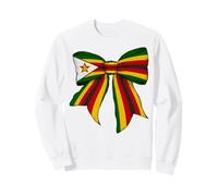 Zimbabwe Zimbabwean Pride Flag Girl Coquette Bow Ribbon Sweatshirt