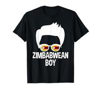 Zimbabwean Boy Zimbabwe Flag Sunglasses Proud Zimbabwean T-Shirt